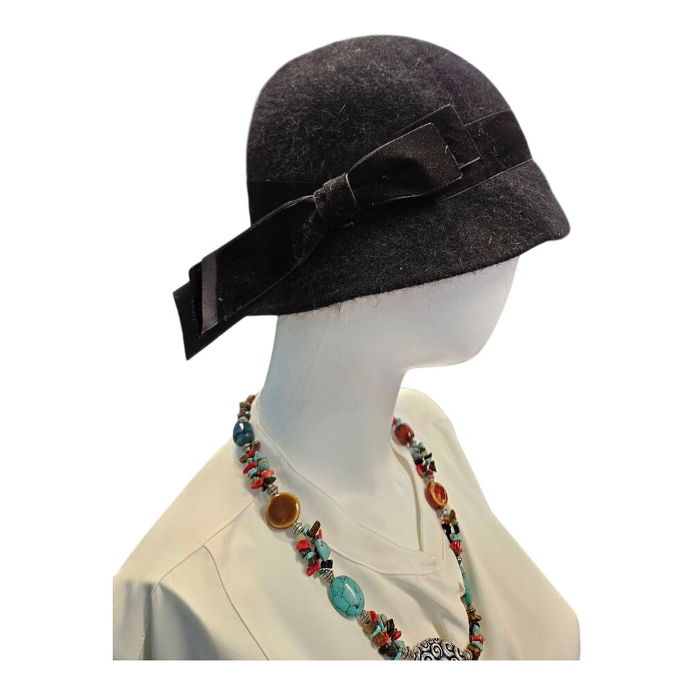 Collection Eighteen Black Angora Wool Hat Womens NEW TAGS - Picture 3 of 6